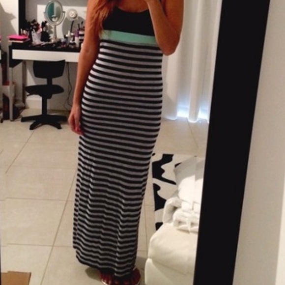 Racer Back Stripe Maxi Dress - Picture 2 of 3